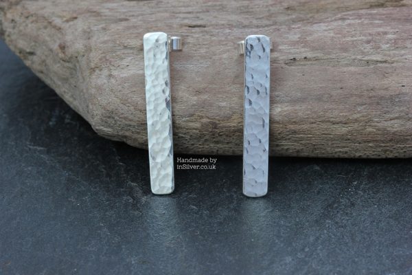 Oblong earrings - Glitter hammered