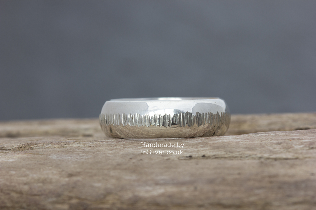 Chunky coin hammered band view 1 1024a