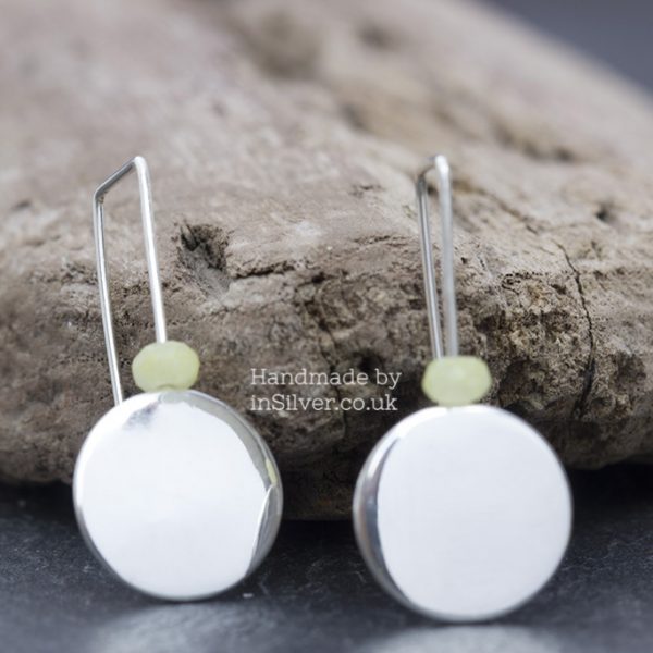 Yellow Kyanite Shiny Coin Earrings