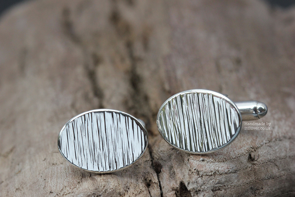Line hammered cufflinks driftwood wm 1024 Line hammered, recycled sterling silver handmade cufflinks