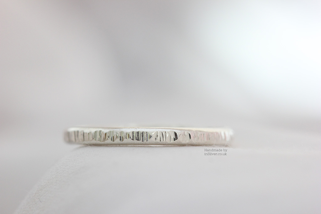 Line hammered stacking ring WM 1024 Line Hammered Stacking ring