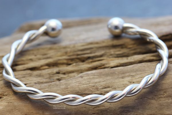 Heavy twisted torque bangle